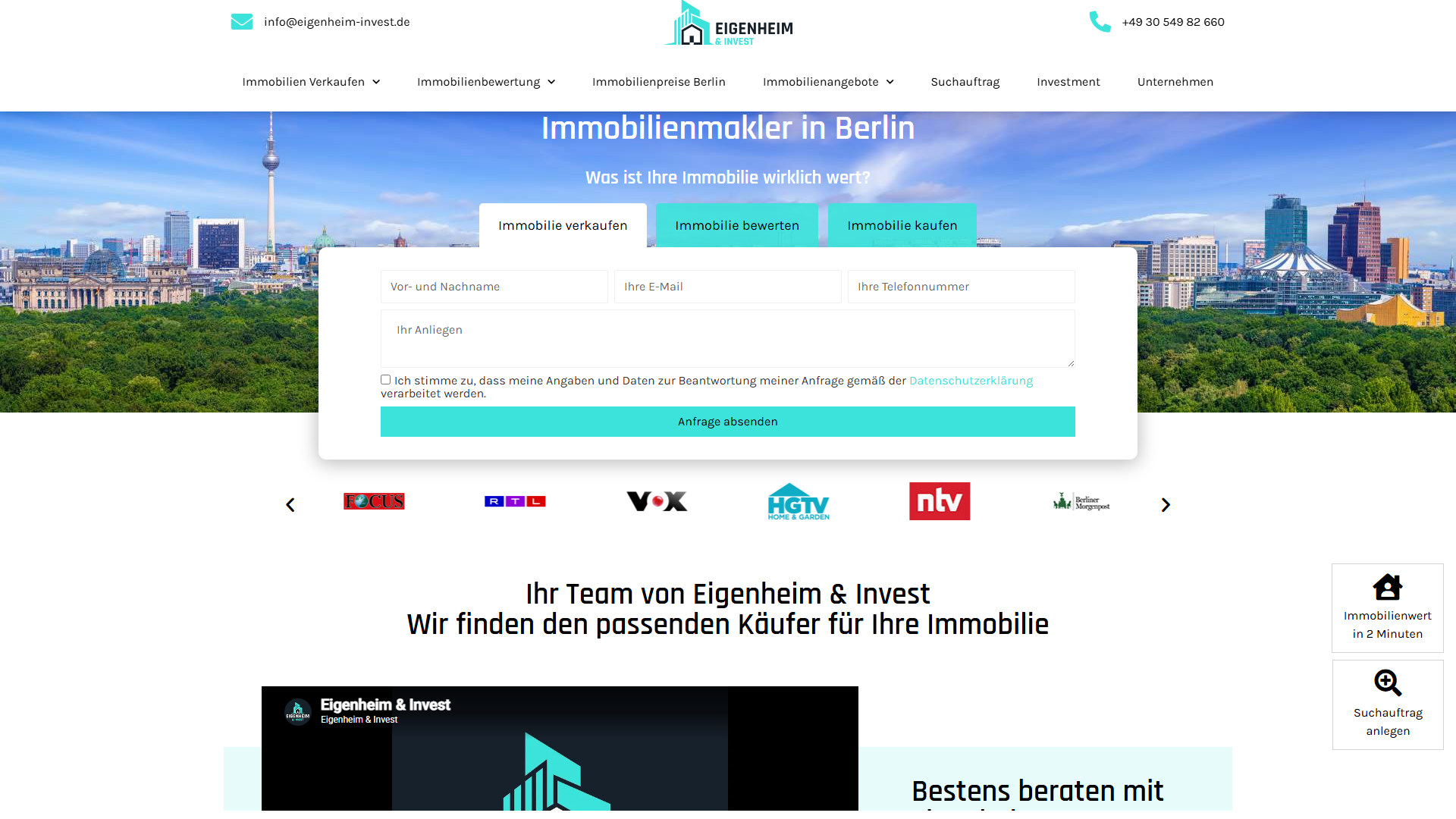 Eigenheim und Invest Immobilienbewertung Berlin